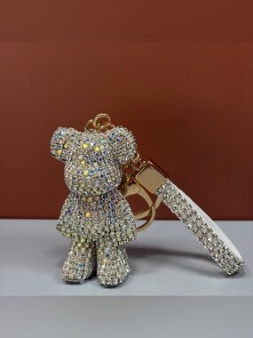 Sparkling Iridescent Bear Keychain/Wristlet
